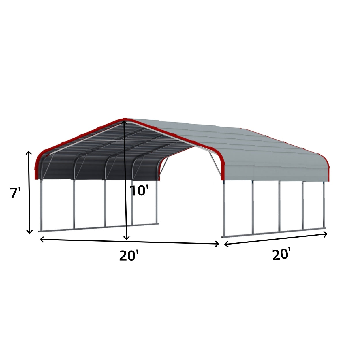 Classic Steel Carport 20'W x 20'L