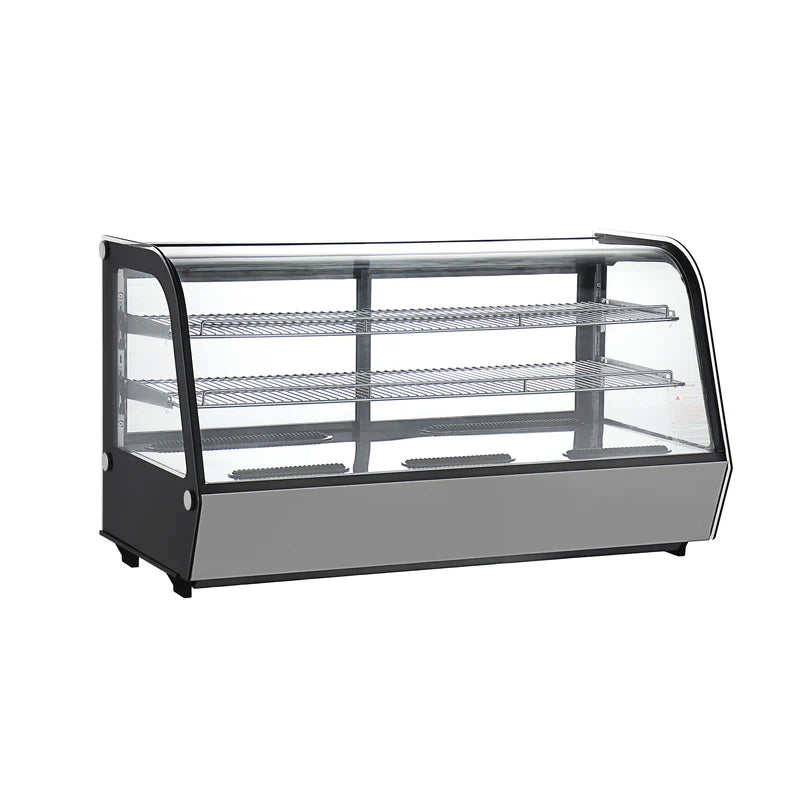 Black Diamond Refrigerated Countertop Display Case, Two Glass Doors, 7 cu ft, in Stainless Steel