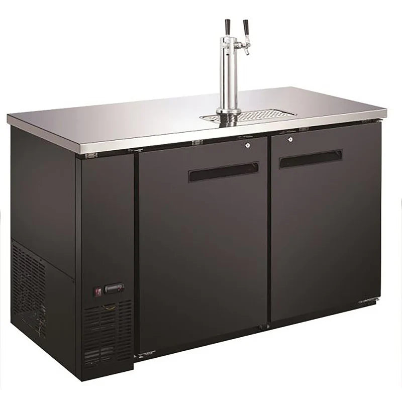 U-Star 1 Double Tap Tower, 59" Beer Dispenser, 19.1 cu ft Capacity, in Black
