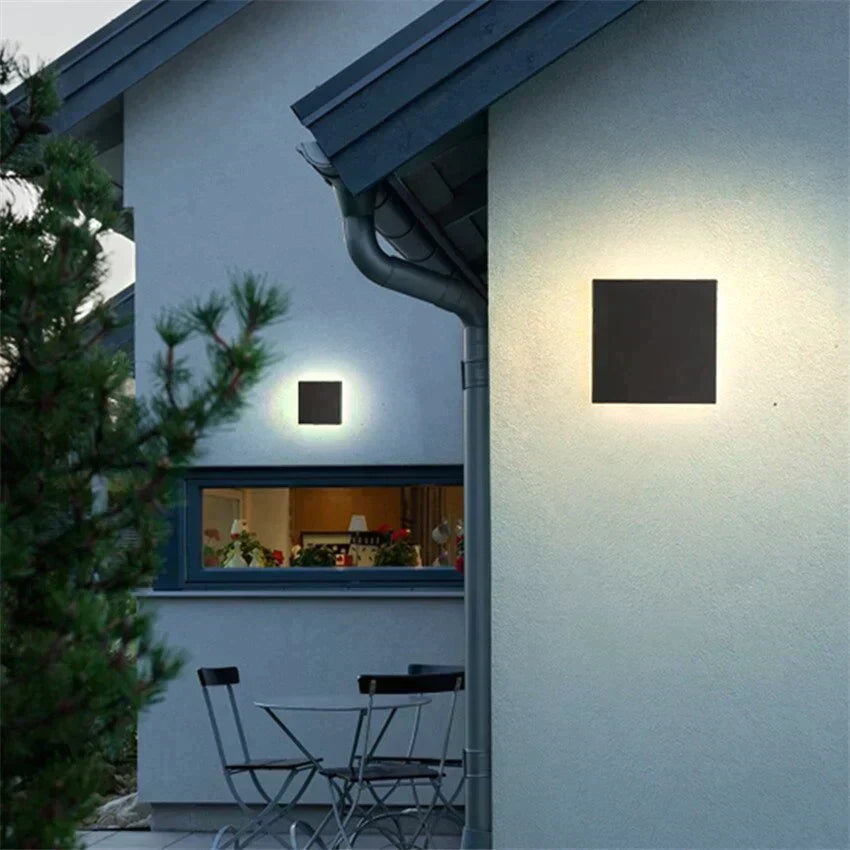Cassandra's Waterproof Square and Round Wall Lamps - Contemporary Outdoor Lighting