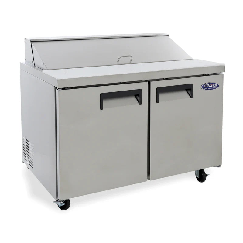 Grista Refrigerated Salad/Sandwich Prep Table, Two Doors, 47", in Stainless Steel
