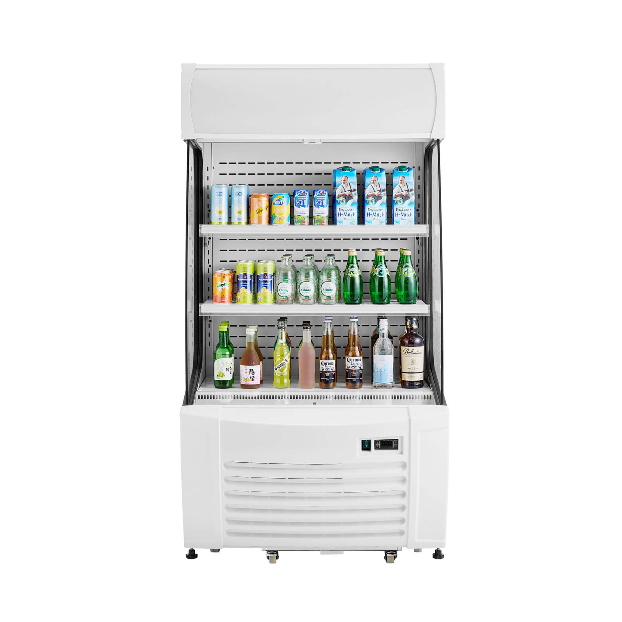 Heavy-Duty 12 Cu.Ft 2-Tier Open-Air Industrial Display Merchandiser Cooler (SAK14832)