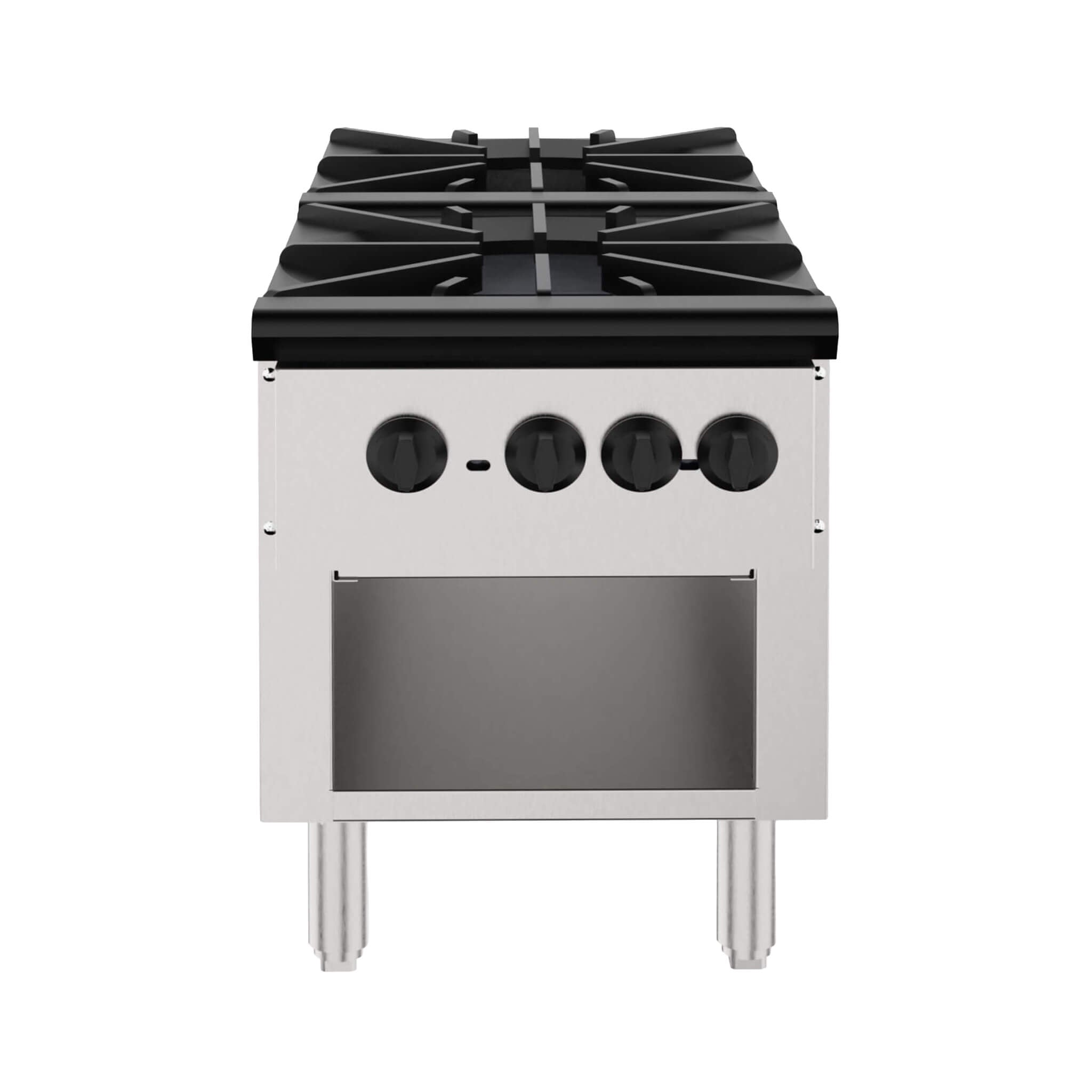 Heavy-Duty 18K BTU Commercial 2-Burner Stainless Steel Gas Stove Range (SAK40721)