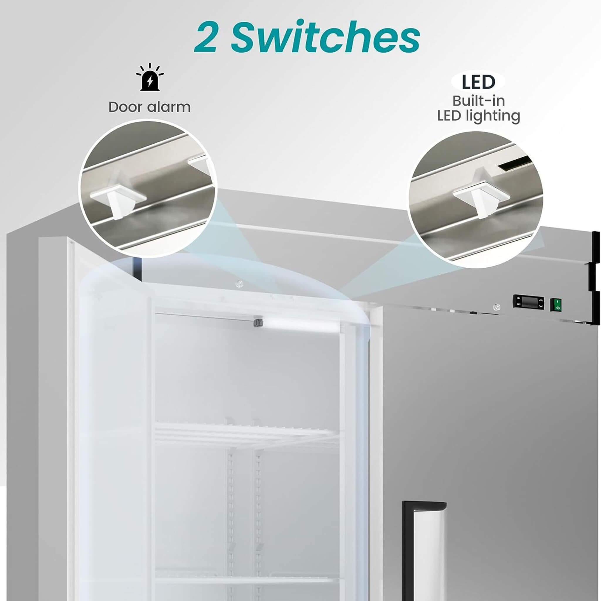 Heavy-Duty 54-Inch 2-Door Stainless Steel Commercial Freezer With OmniSmart Temperature Control (SAK91765)