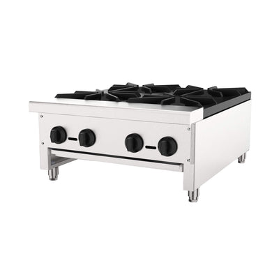Heavy-Duty Commercial 112K BTU 4-Burner Stainless Steel Gas Stove Hot Plate (SAK39201)