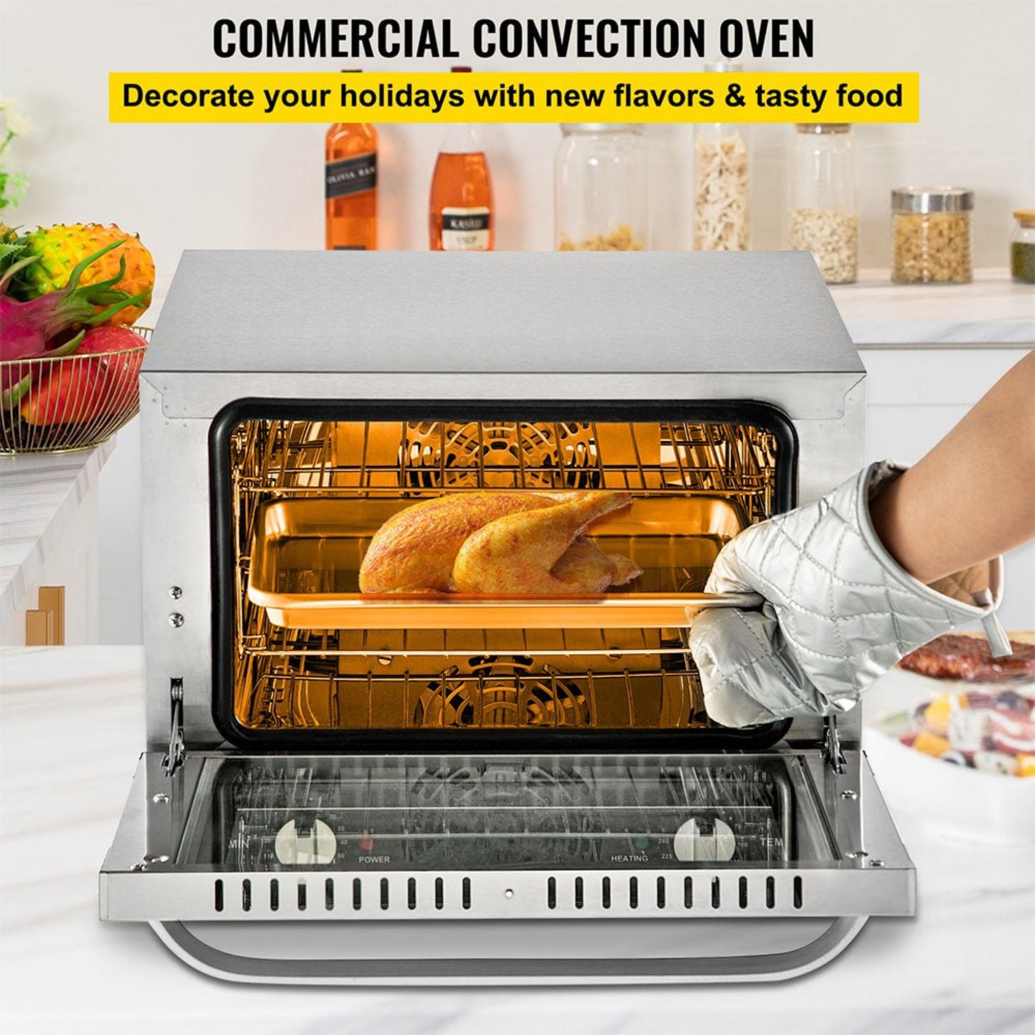 Heavy-Duty Commercial Stainless Steel Countertop Convection Toaster Oven (SAK51683)