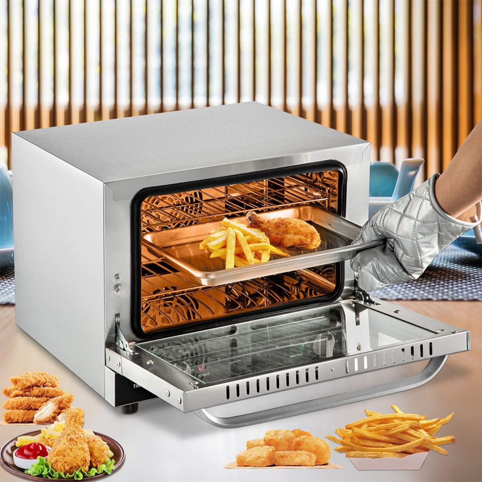 Heavy-Duty Commercial Stainless Steel Countertop Convection Toaster Oven (SAK51683)