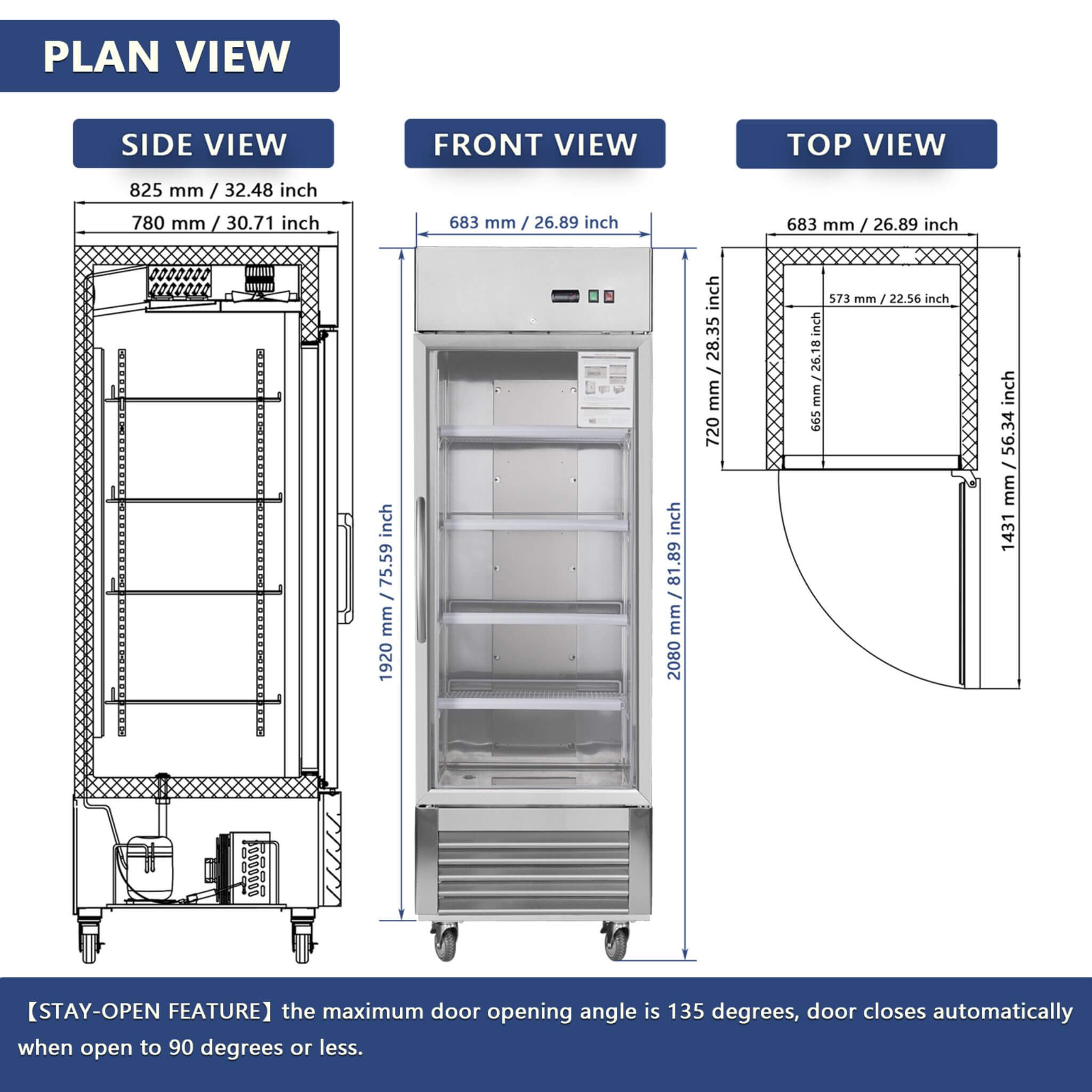 Heavy-Duty Commercial Upright ETL Certified Freezer For Restaurants, Bars, And Supermarkets (SAK01847)