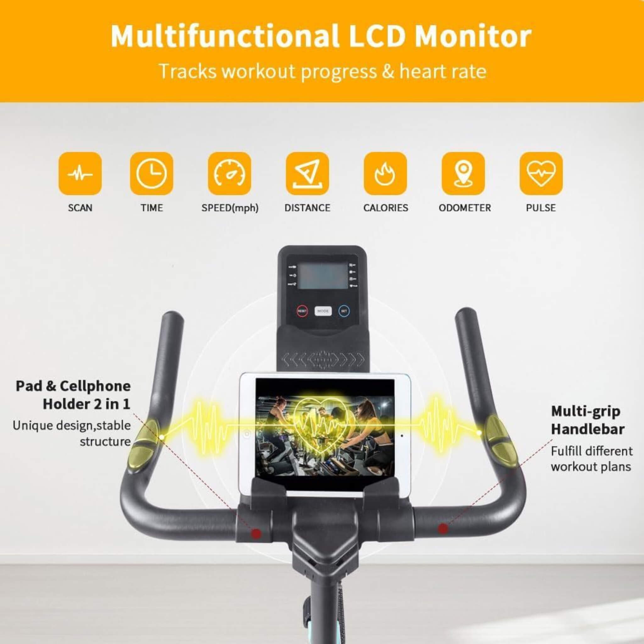 IFast Heavy-Duty Indoor Smart Stationary Fitness Cardio Training Spin Bike For Home Gyms (SAK65195)