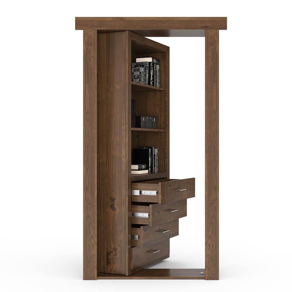 Hidden Flush Mount Knotty Alder Dresser Door