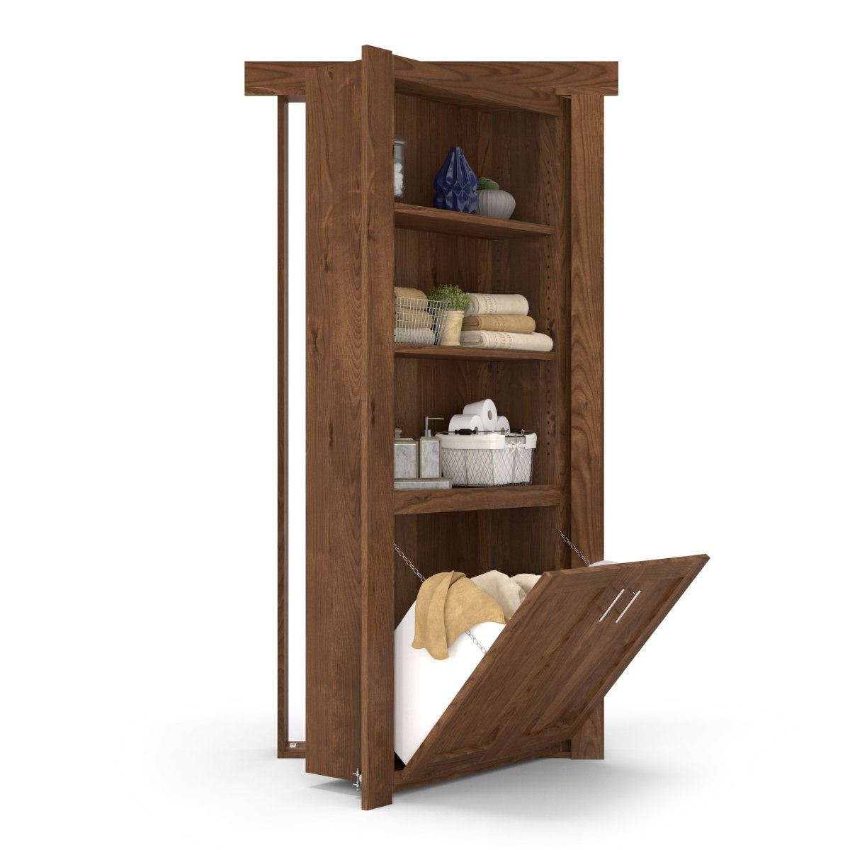 Hidden Flush Mount Knotty Alder Hamper Door
