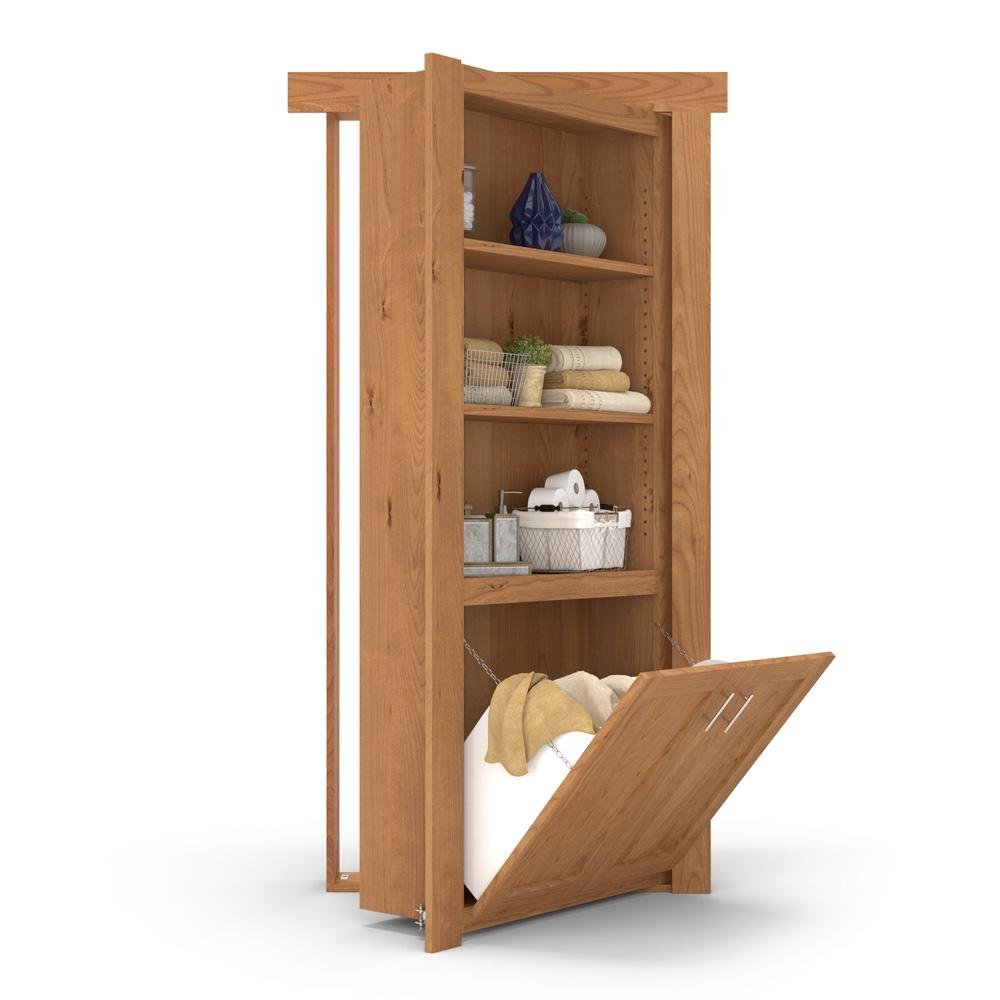 Hidden Flush Mount Knotty Alder Hamper Door