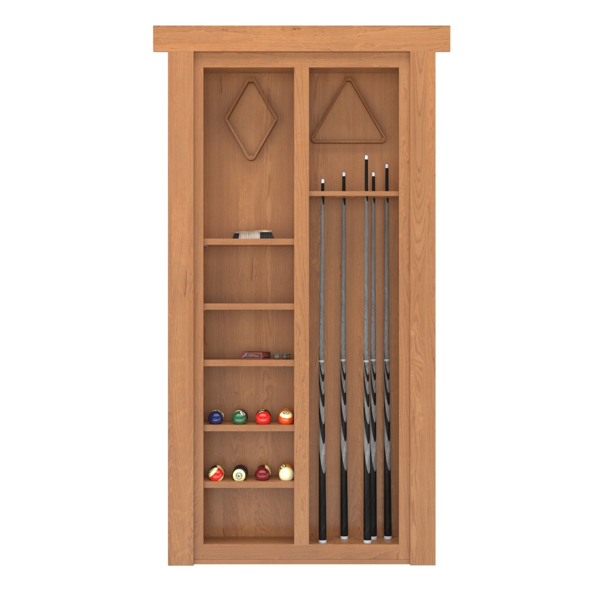Hidden Flush Mount Knotty Alder Pool Cue Door
