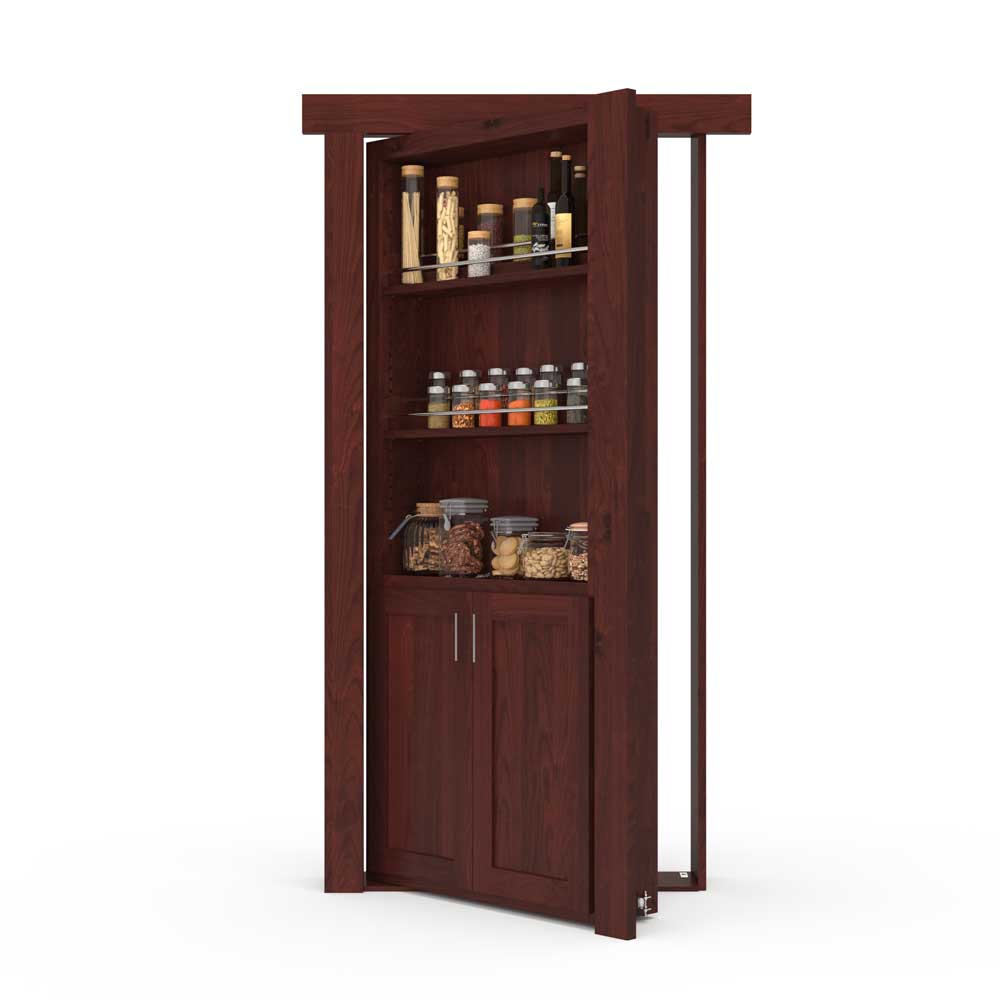 Hidden Flush Mount Knotty Alder Spice Rack Door