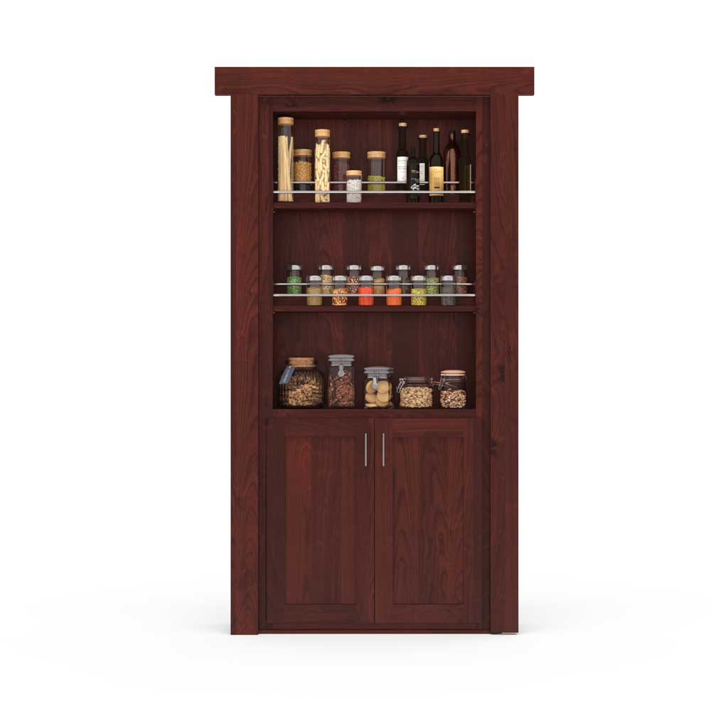 Hidden Flush Mount Knotty Alder Spice Rack Door