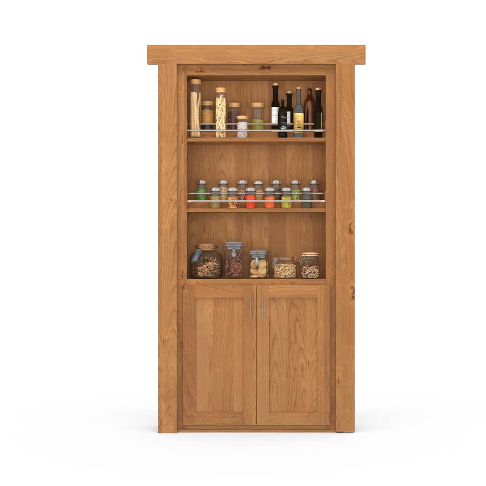 Hidden Flush Mount Knotty Alder Spice Rack Door