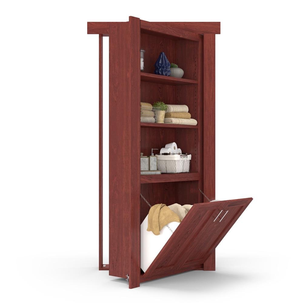 Hidden Flush Mount Maple Hamper Door