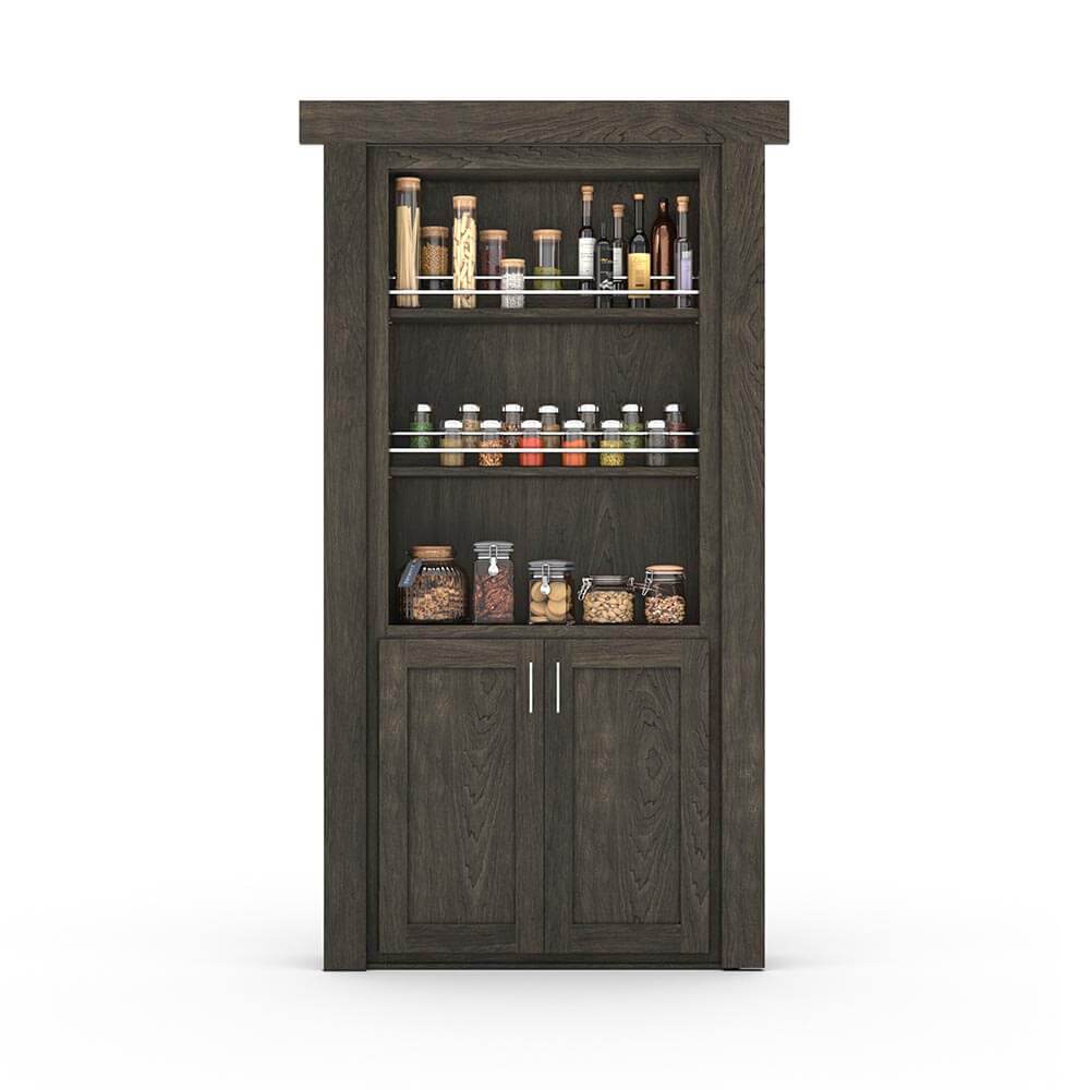 Hidden Flush Mount Maple Spice Rack Door
