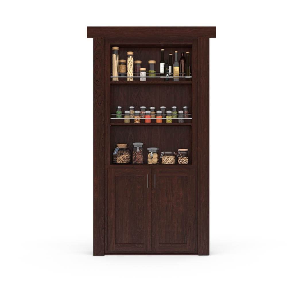 Hidden Flush Mount Maple Spice Rack Door