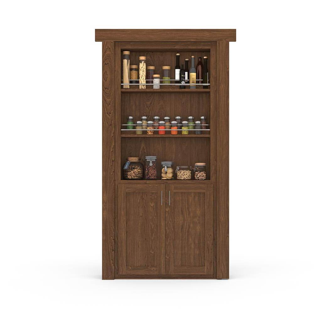 Hidden Flush Mount Maple Spice Rack Door