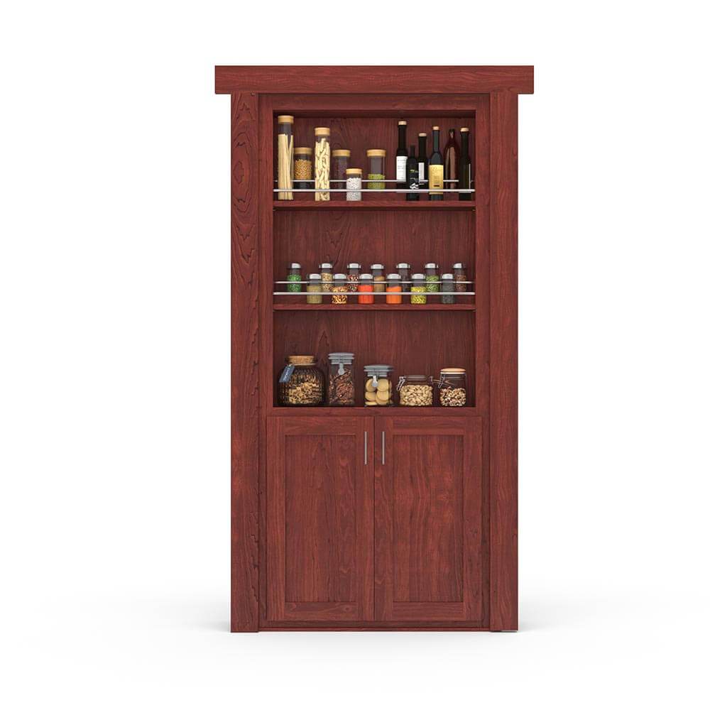 Hidden Flush Mount Maple Spice Rack Door