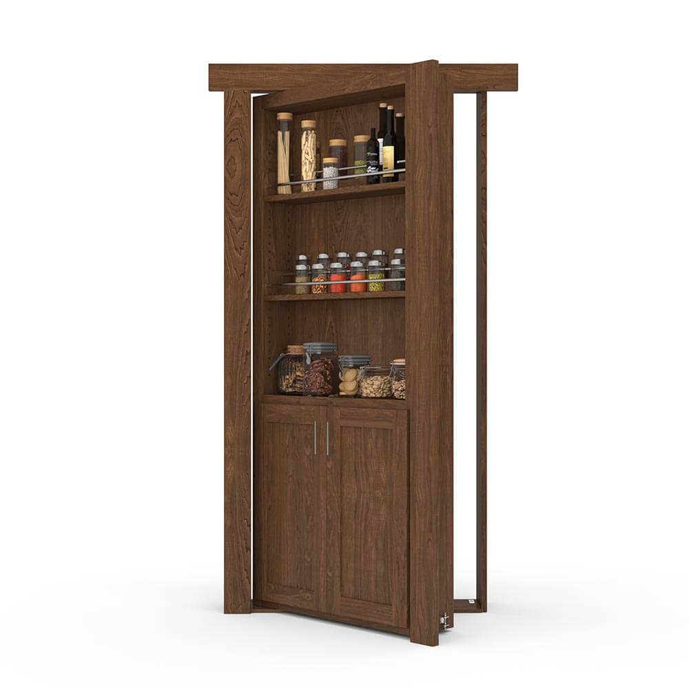 Hidden Flush Mount Maple Spice Rack Door