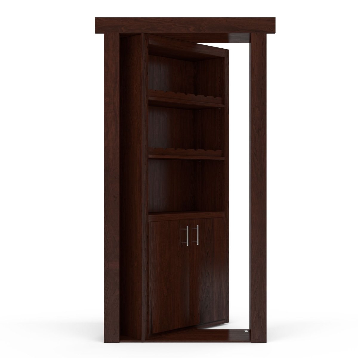 Hidden Flush Mount Maple Wine Rack Door