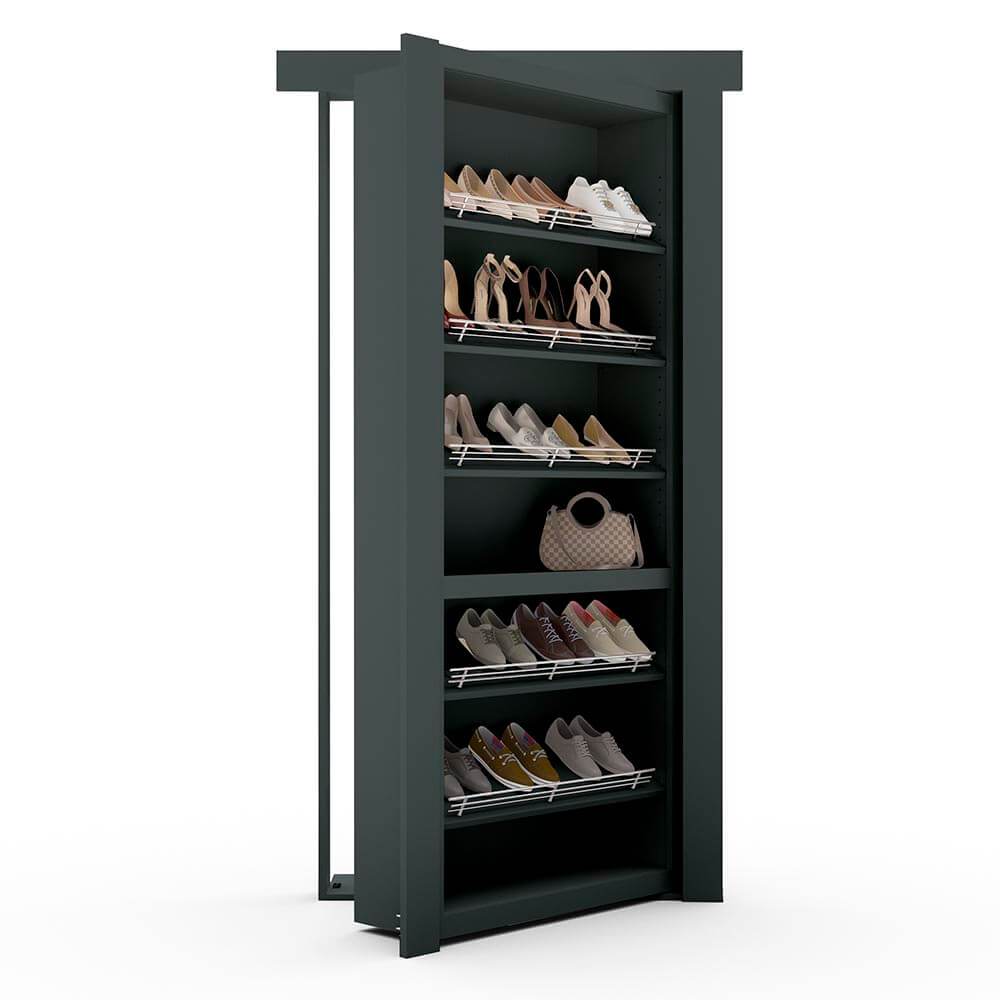 Hidden Flush Mount Paint Grade Shoe Rack Door