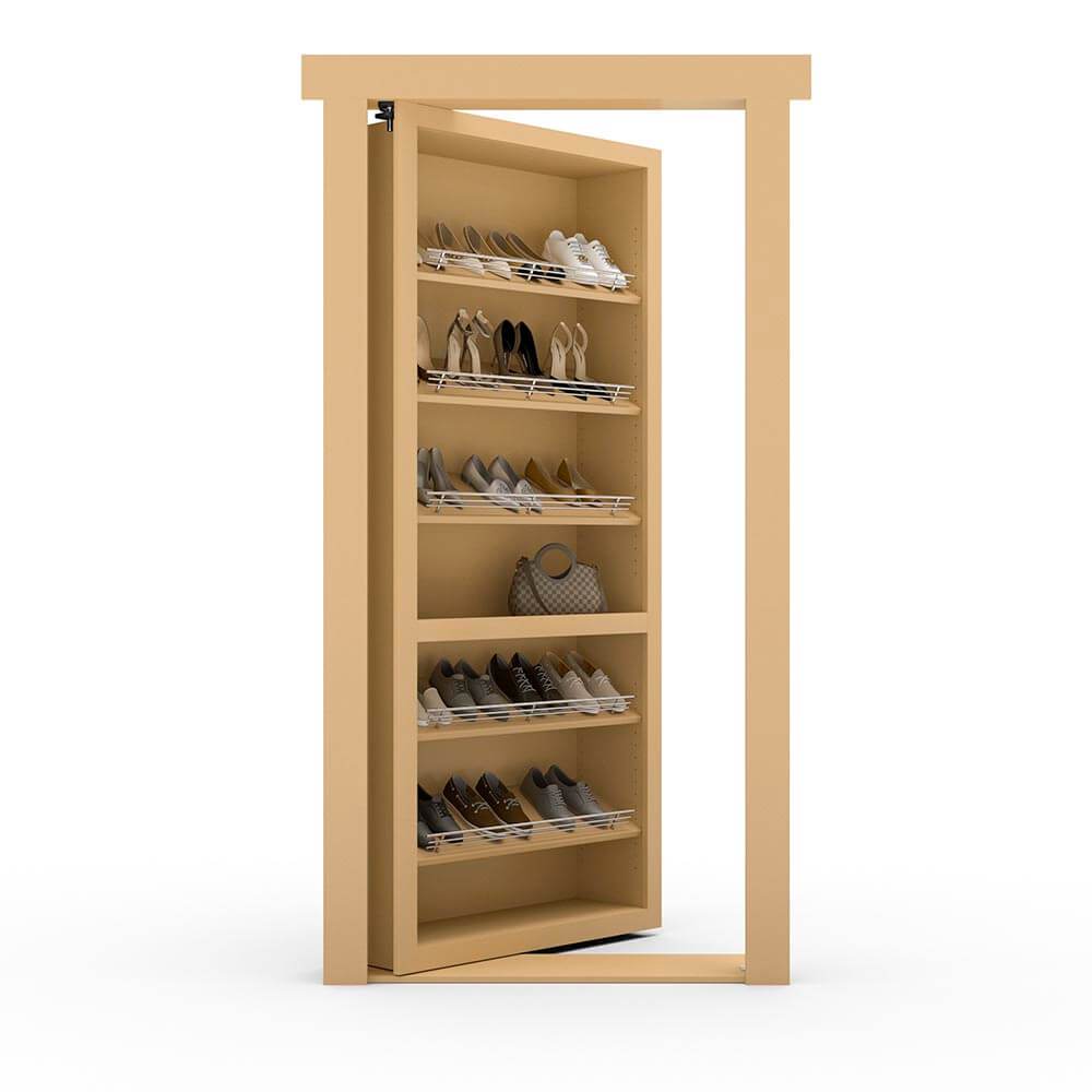 Hidden Flush Mount Paint Grade Shoe Rack Door