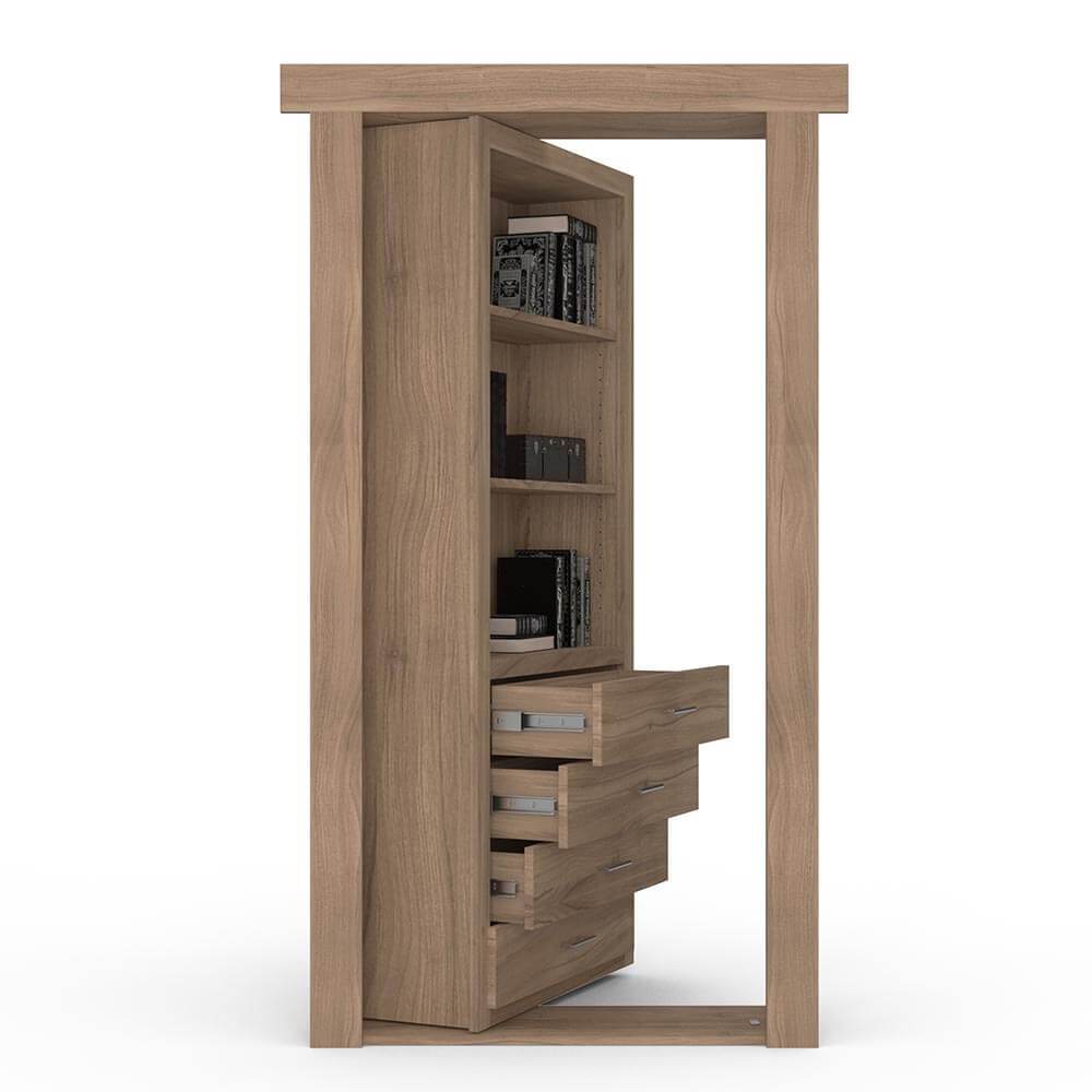 Hidden Flush Mount Walnut Dresser Door