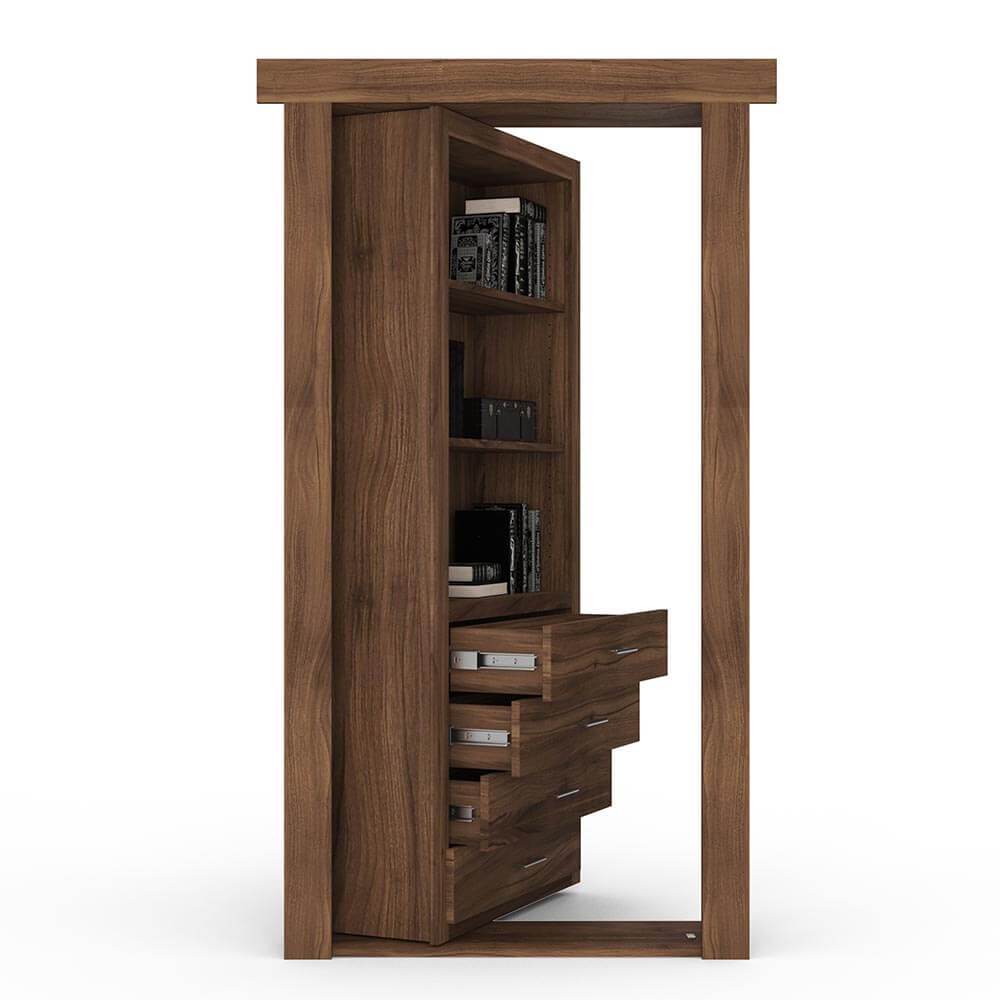 Hidden Flush Mount Walnut Dresser Door