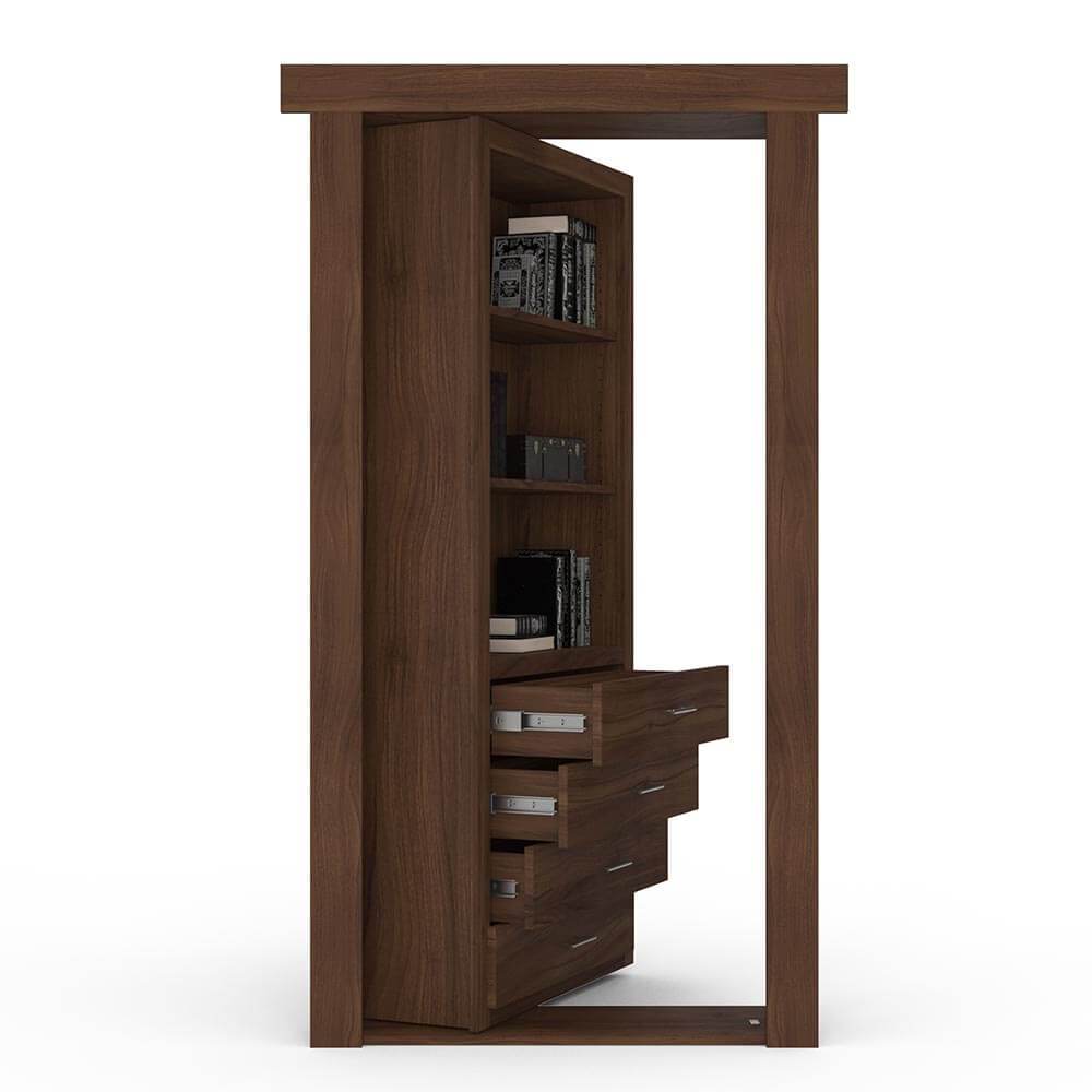 Hidden Flush Mount Walnut Dresser Door