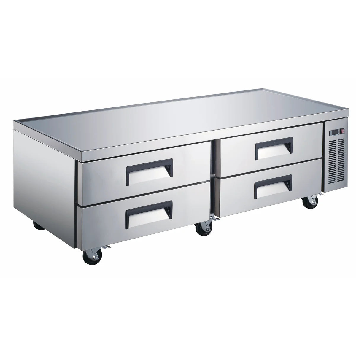 U-Star Chef Base Refrigerator, Four Solid Doors, 15.9 cu ft Capacity, in Stainless Steel