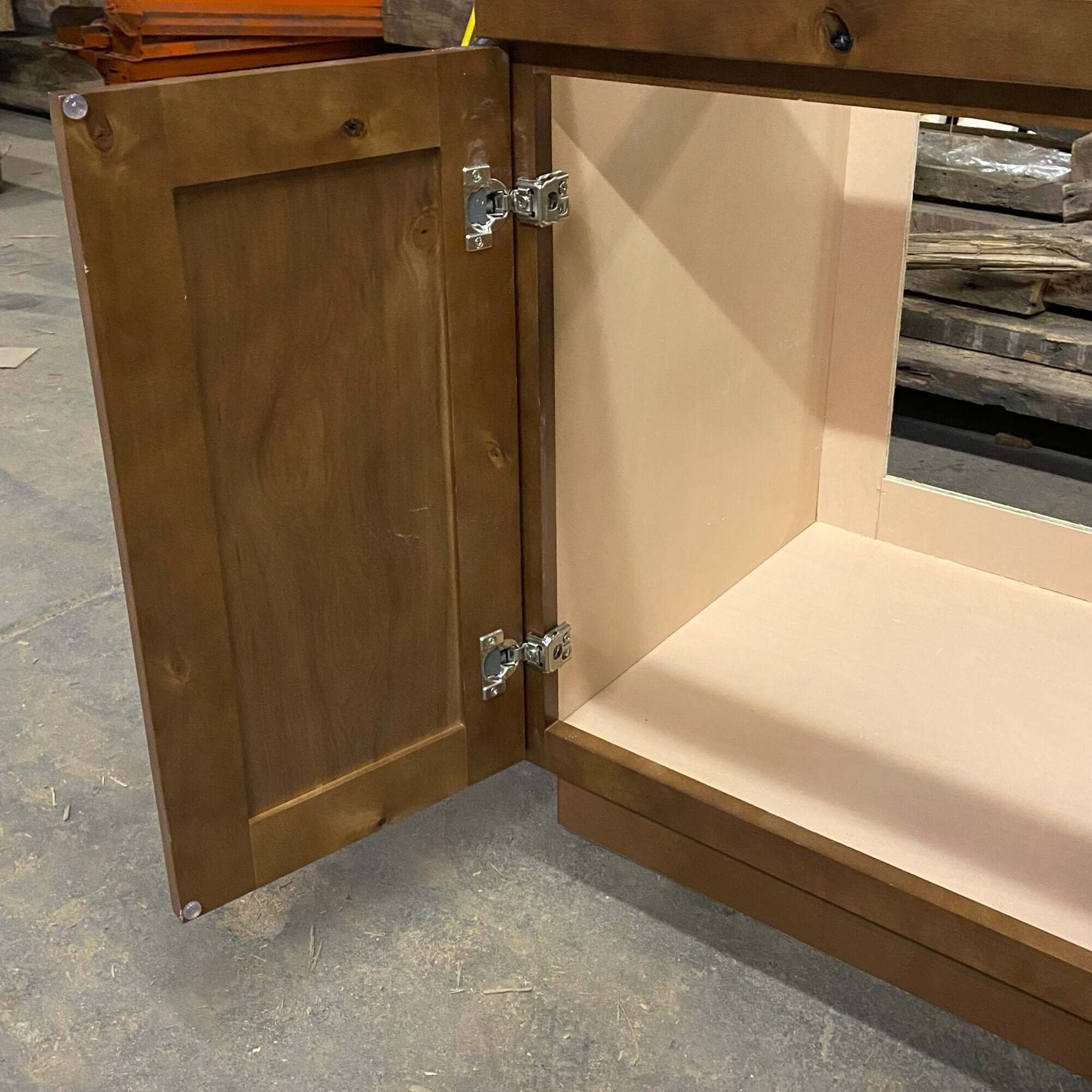 36 Inch Rustic Shaker Single Sink Bathroom Vanity with Drawers on the Right