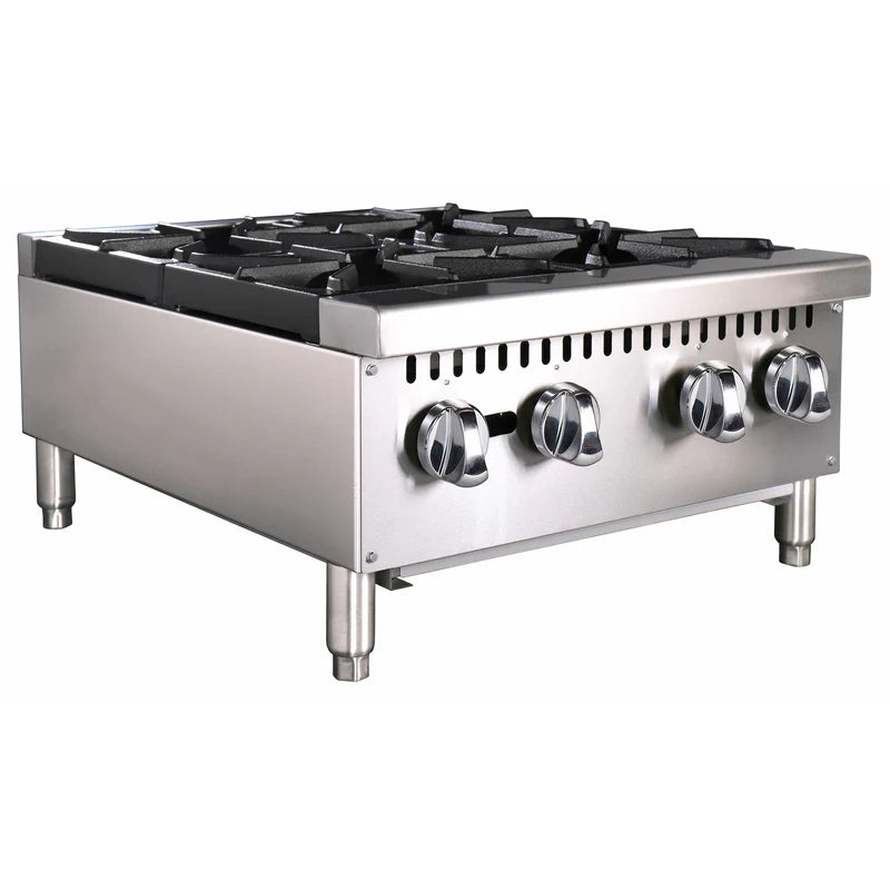 Black Diamond 24" Gas Hot Plate, 4 Burners, in Stainless Steel