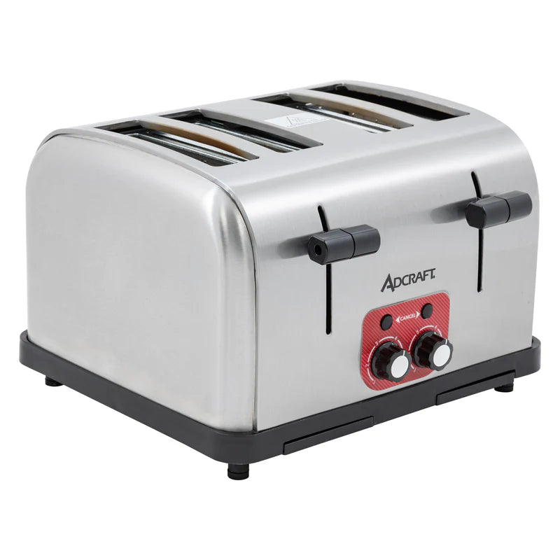 Adcraft Medium Duty 4-Slice Commercial Toaster, 120V, in Stainless Steel