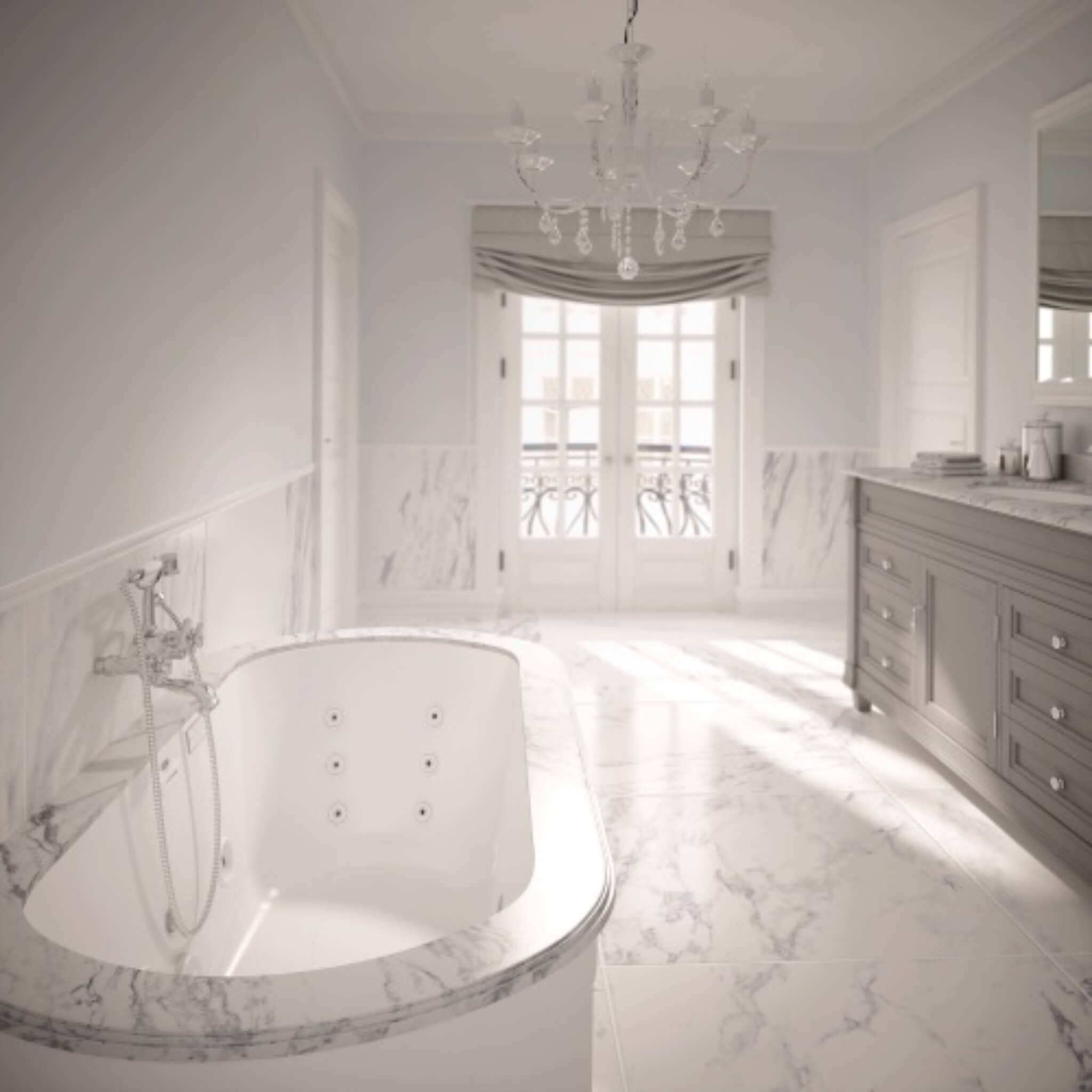 Jacuzzi Duetta 72" Premium Undermount Air Tub With J4 Luxury Control System [JDUE7242ACR4CXW/Y] (SAK65178)