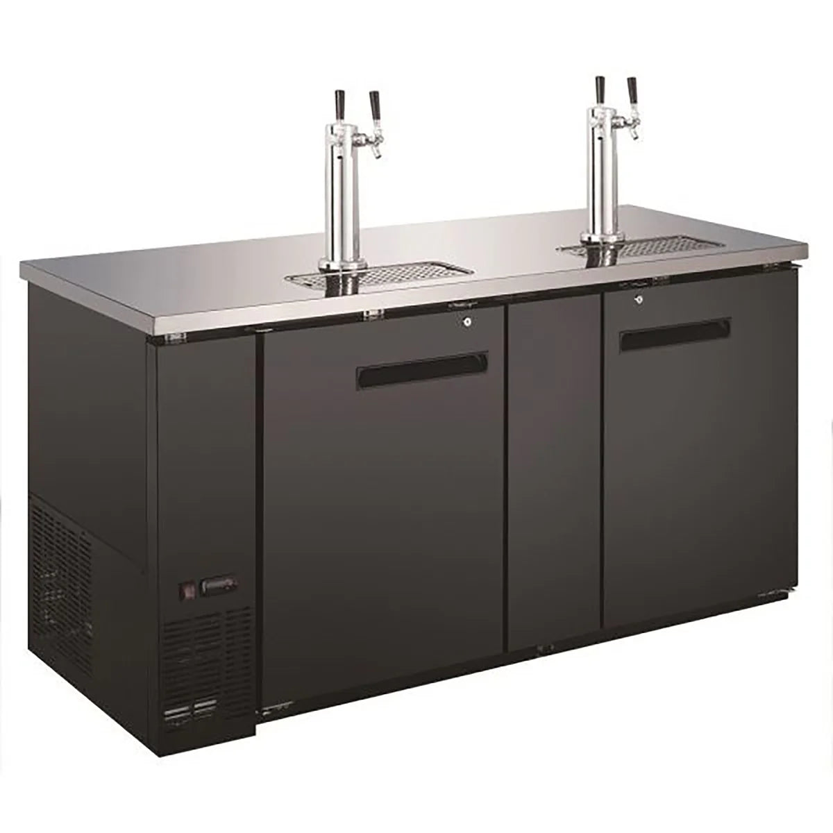 U-Star 2 Double Tap Towers, 69" Beer Dispenser, 23.3 cu ft Capacity, in Black