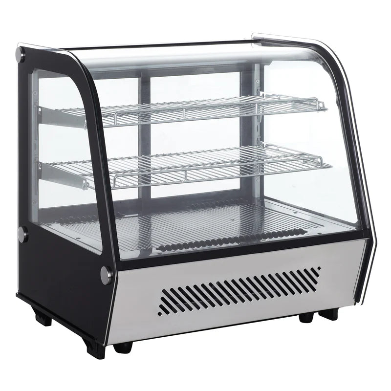 Black Diamond Refrigerated Countertop Display Case, Two Glass Doors, 4.2 cu ft, in Stainless Steel