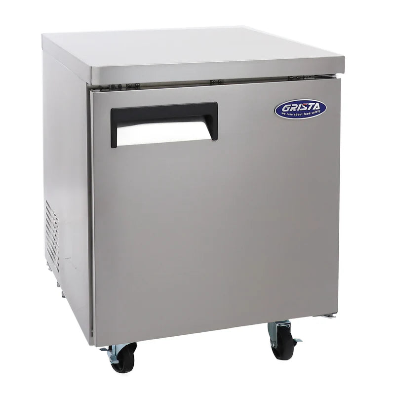 Grista Undercounter Refrigerator, Single Solid Door, 6.3 cu ft Capacity, in Stainless Steel