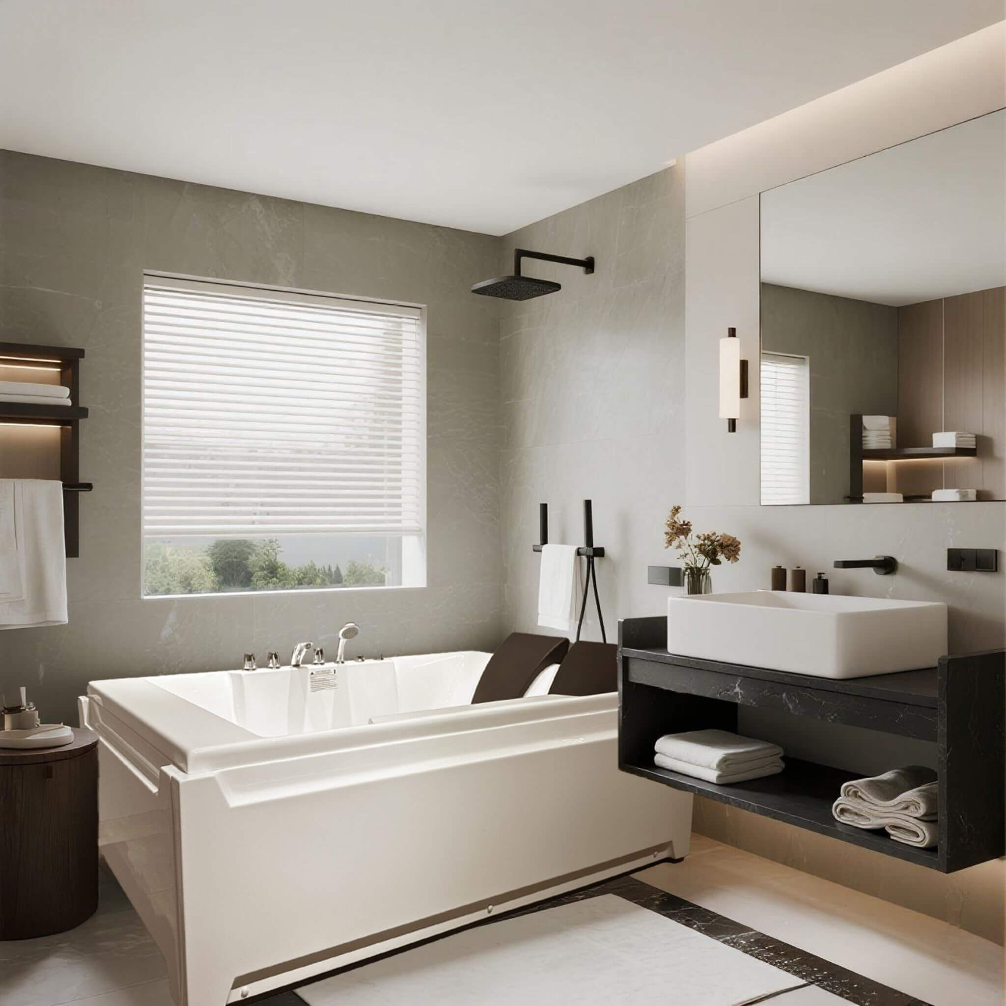 Alora 73-Inch Luxury 2-Person Whirlpool Hydro Massage Jetted Bathtub With Chromatherapy Lights (SAK58620)