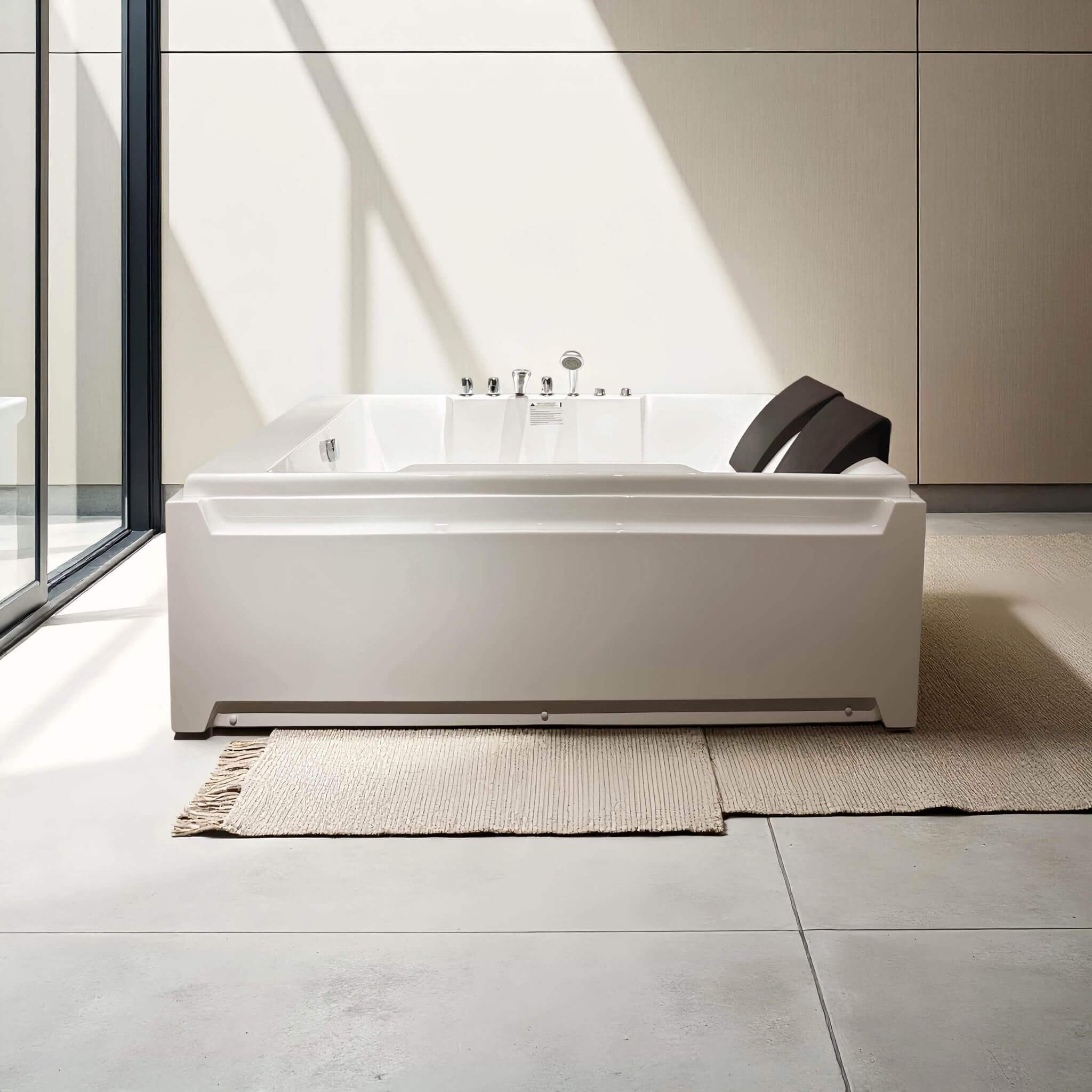 Alora 73-Inch Luxury 2-Person Whirlpool Hydro Massage Jetted Bathtub With Chromatherapy Lights (SAK58620)