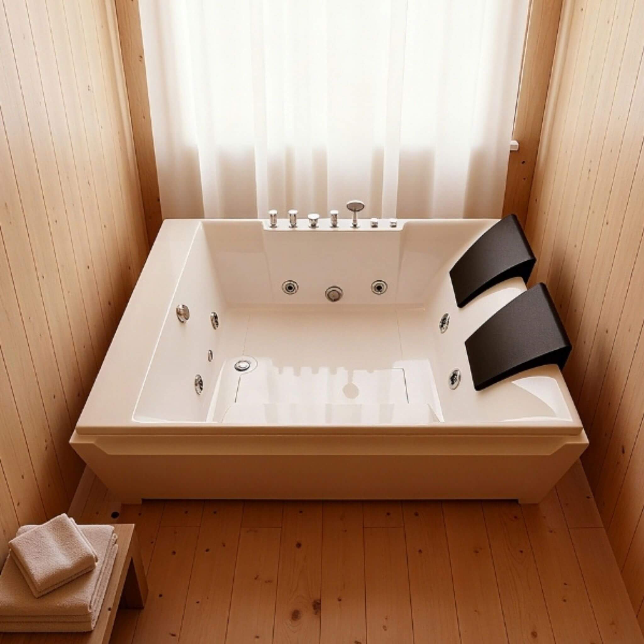 Alora 73-Inch Luxury 2-Person Whirlpool Hydro Massage Jetted Bathtub With Chromatherapy Lights (SAK58620)