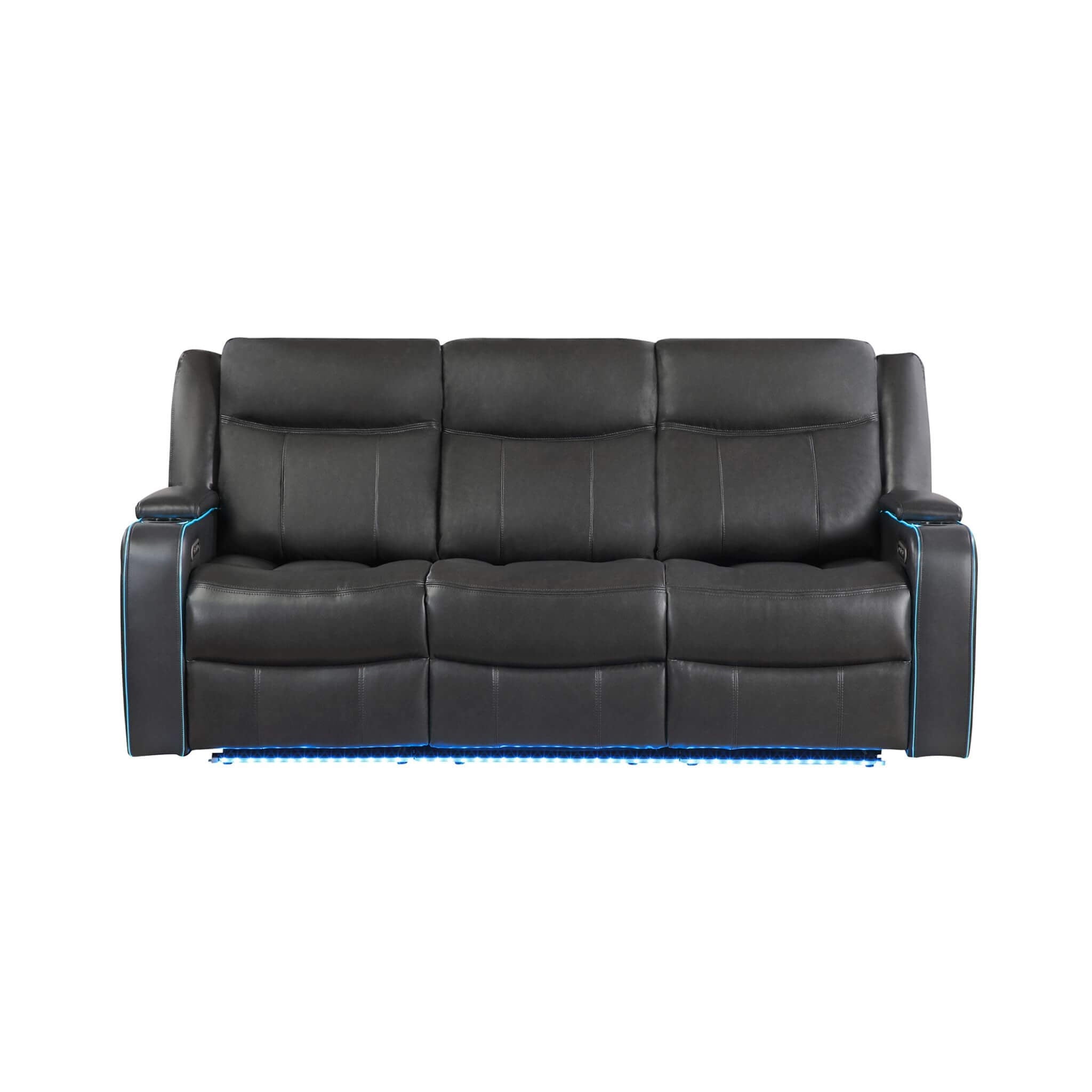 Nuvia Luxury 84-Inch Home Theater Power Reclining Sofa With LED Lights And Power Headrest (SAK83195)