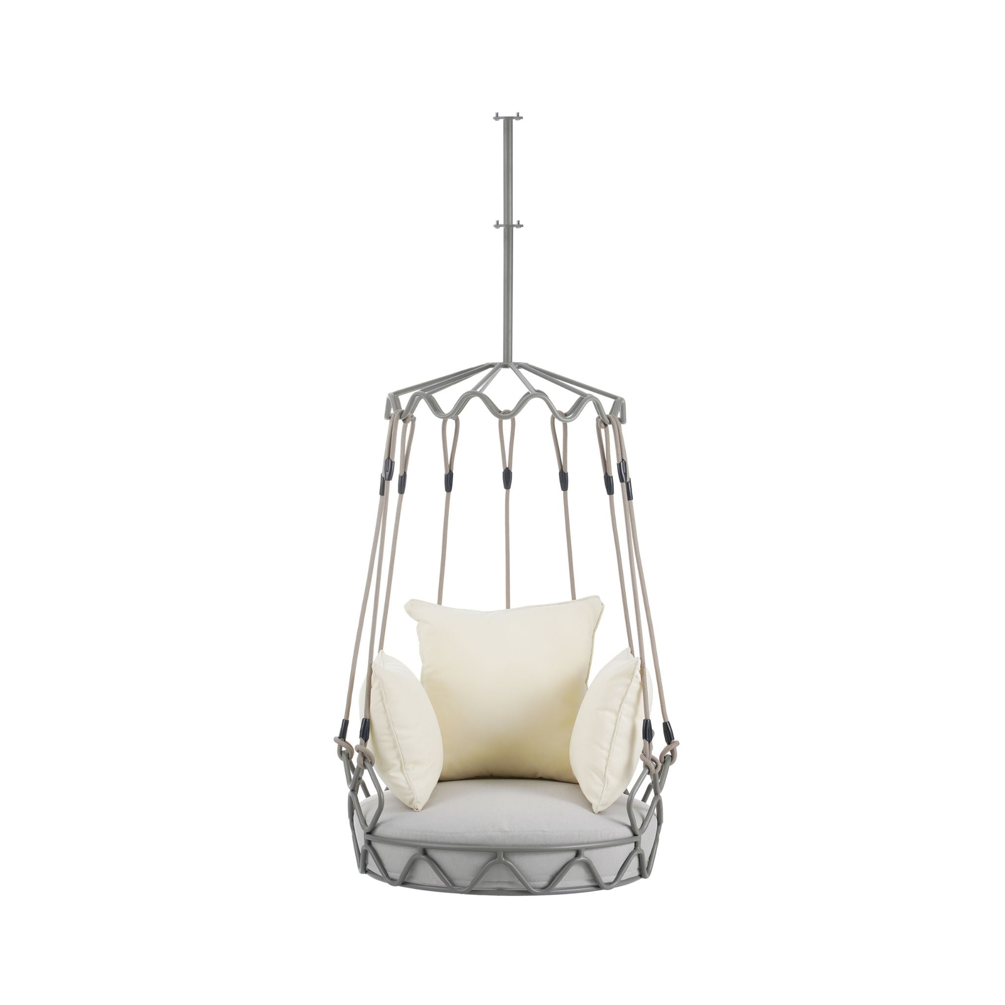 Alora Luxury Outdoor Hanging Basket Porch Swing Chair With UV Resistant Cushions (SAK95678)