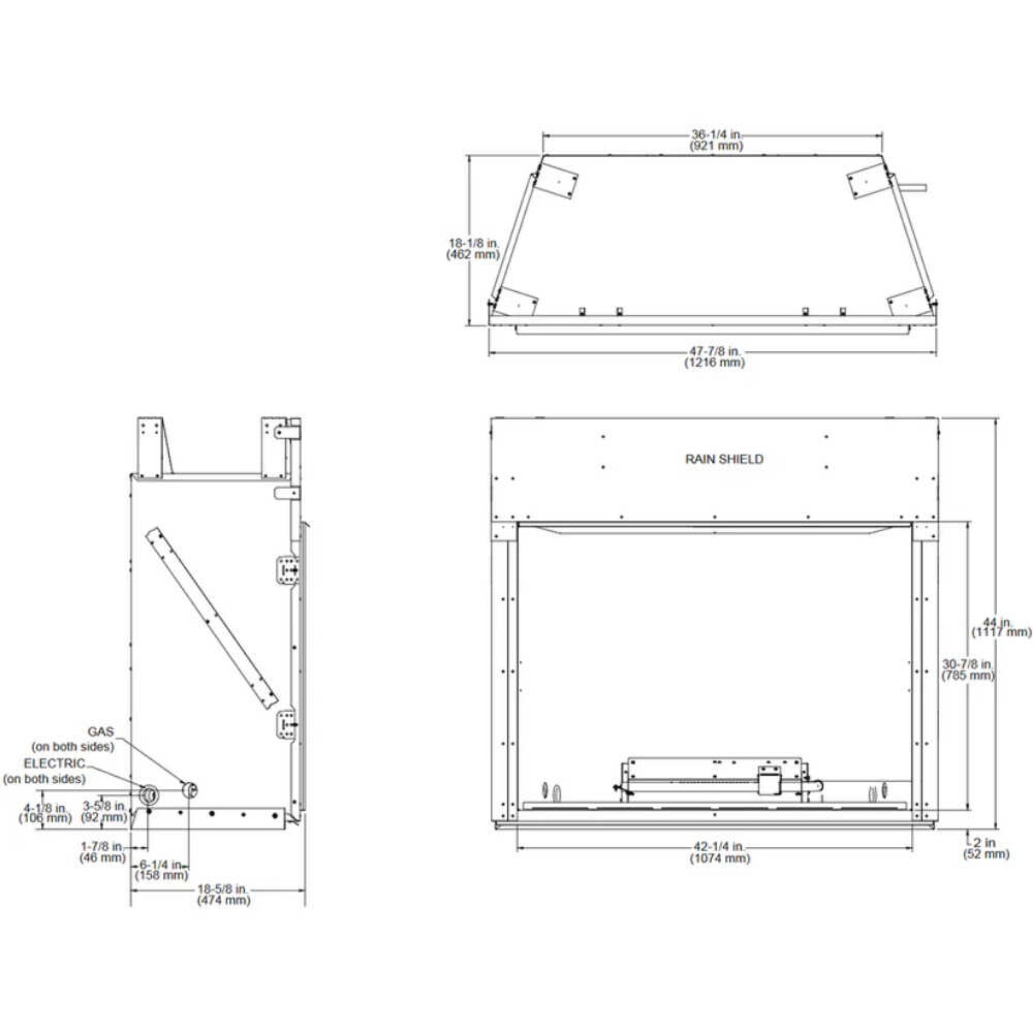 Majestic Courtyard 55K BTU 36" Traditional Outdoor Gas Fireplace (No Refractory) [ODCOUG-36NR] (SAK74218)