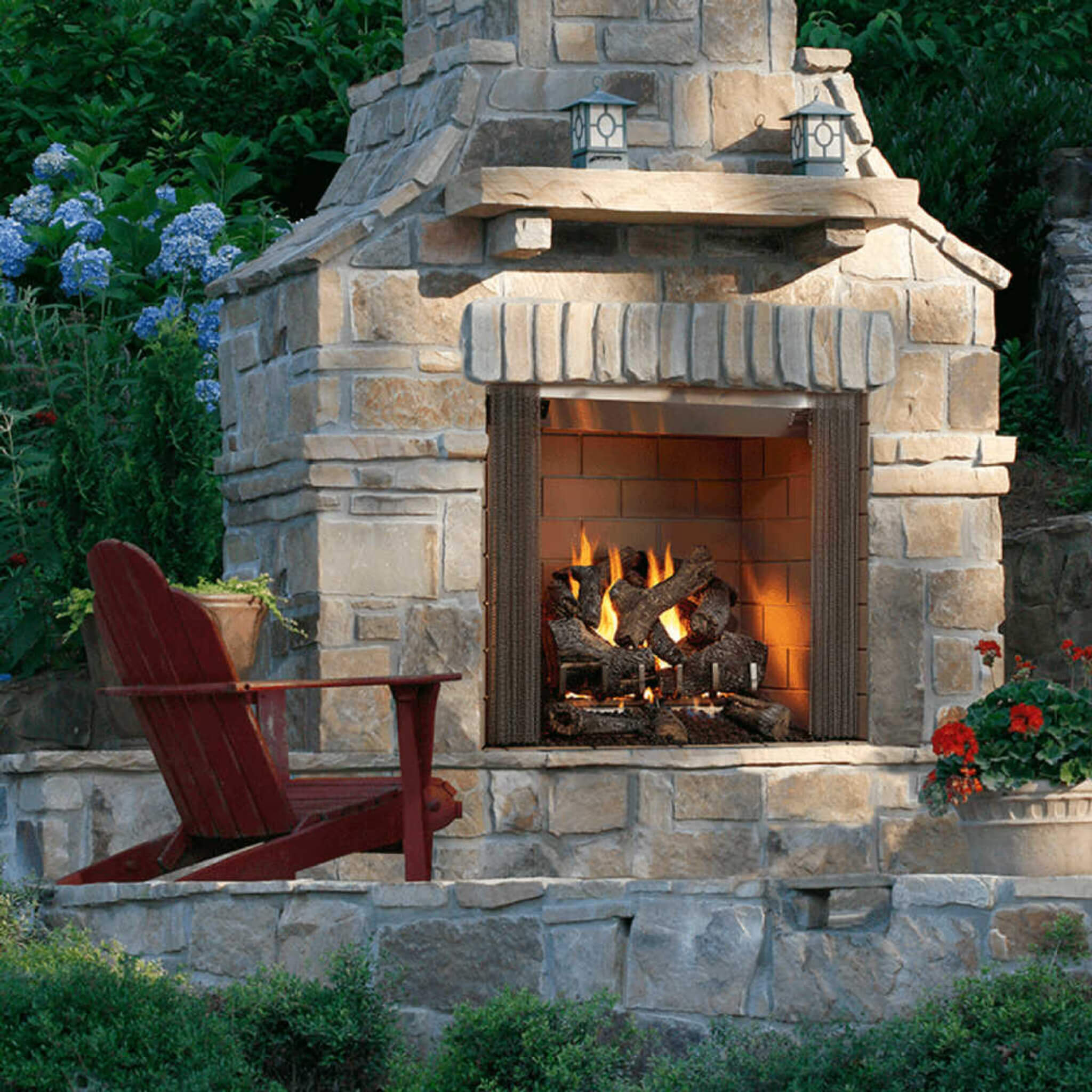 Majestic Castlewood 42" Outdoor Wood Burning Fireplace [ODCASTLEWD-42-B] (SAK32468)