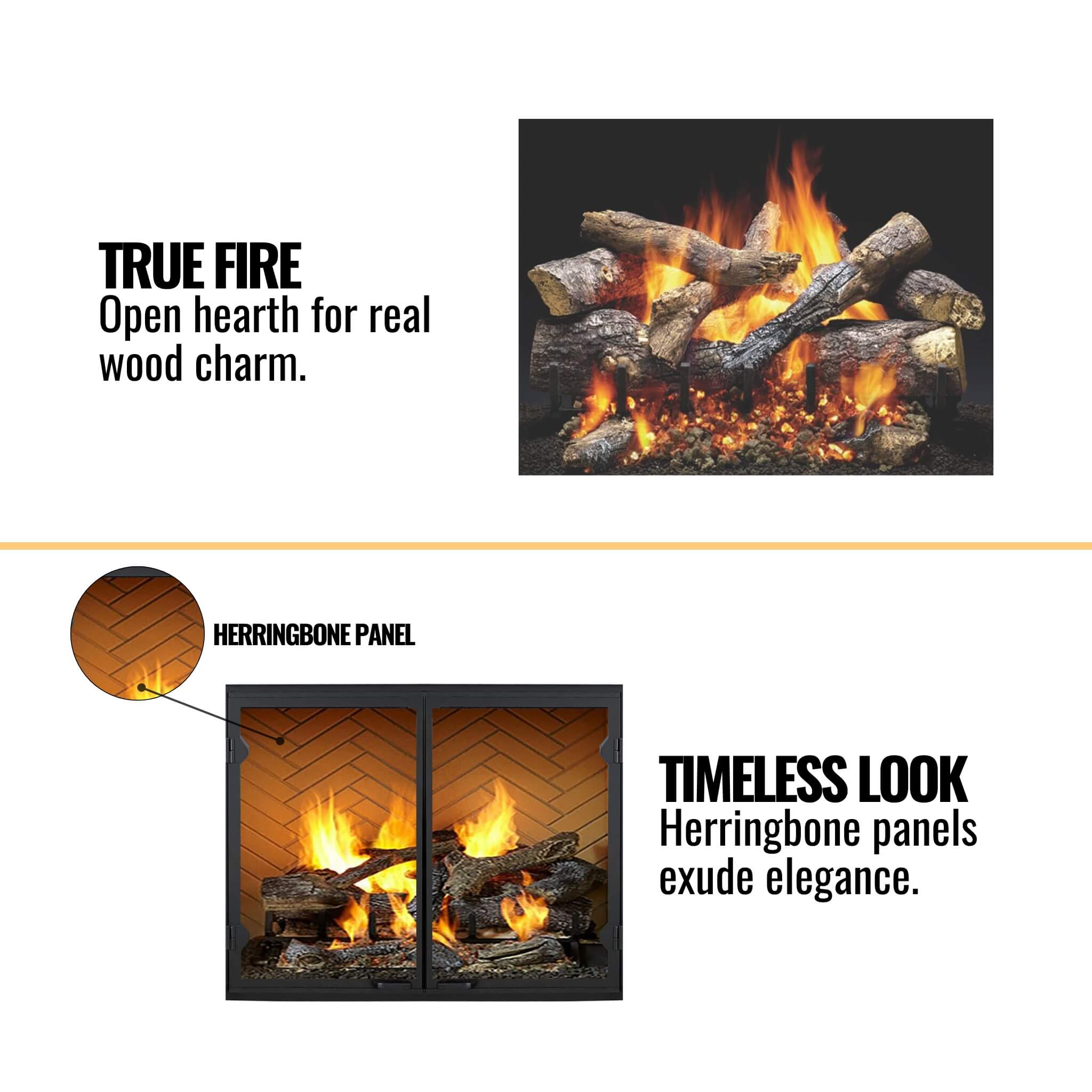 Majestic Biltmore 50" Herringbone Pattern Open Wood-Burning Fireplace [SB100HB] (SAK62529)