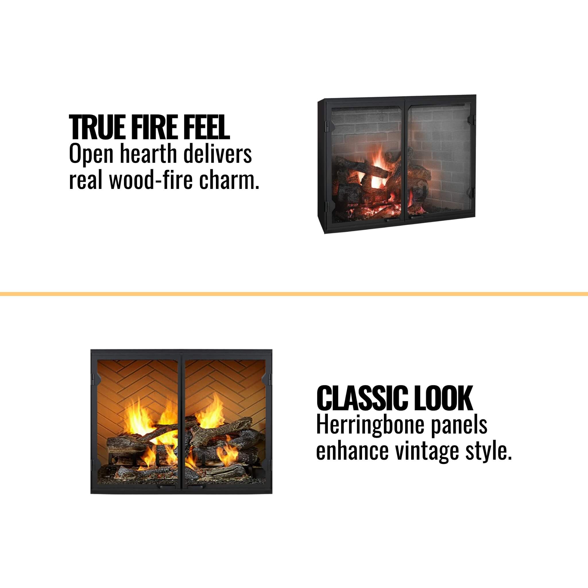 Majestic Biltmore 36" Herringbone Pattern Open Wood-Burning Fireplace [SB60HB] (SAK62147)