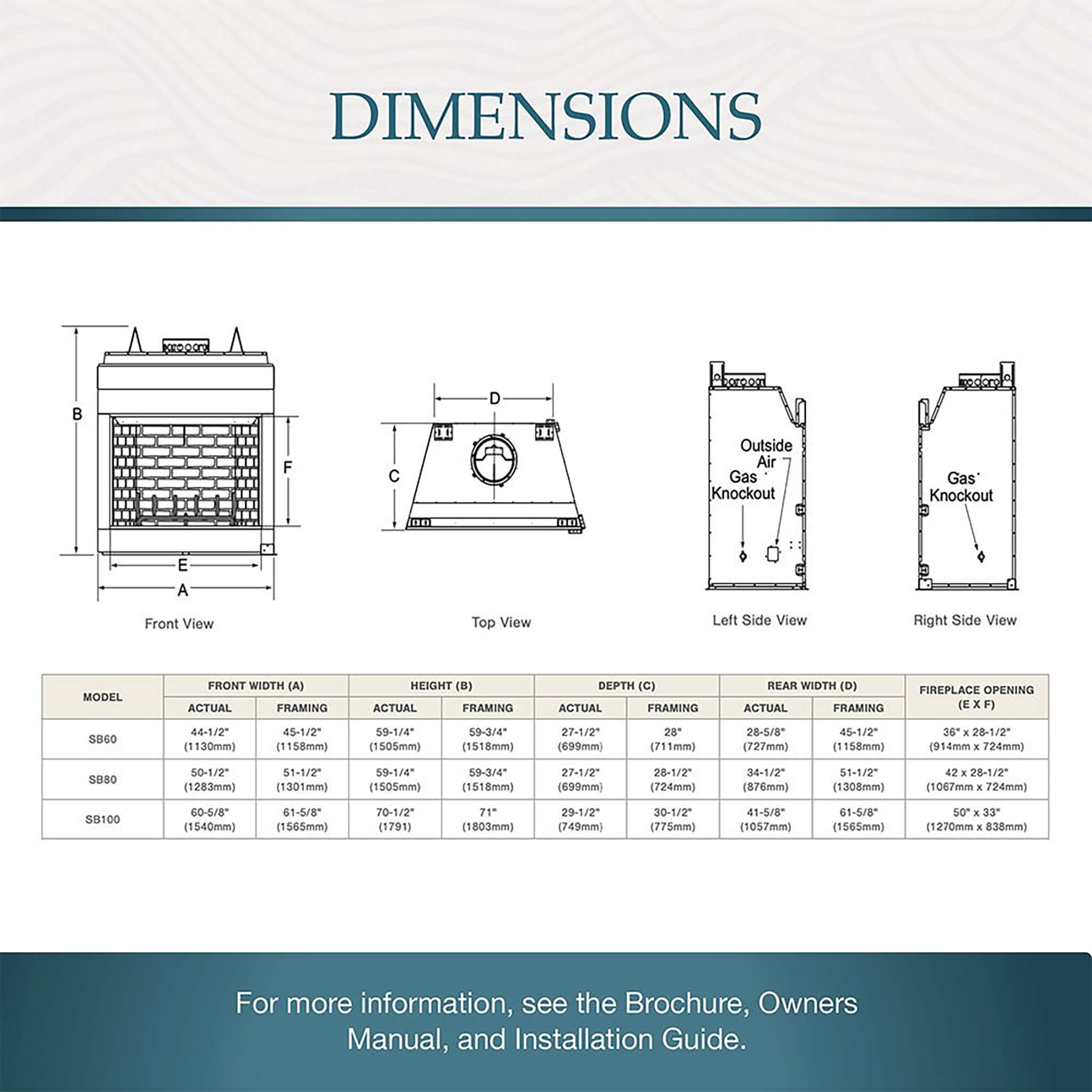 Majestic Biltmore 50" Herringbone Pattern Open Wood-Burning Fireplace [SB100HB] (SAK62529)